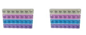 2 Apex 7 Day Medi planner Medication Pill 4 Time/ Day Morning Noon Eve Bed Color